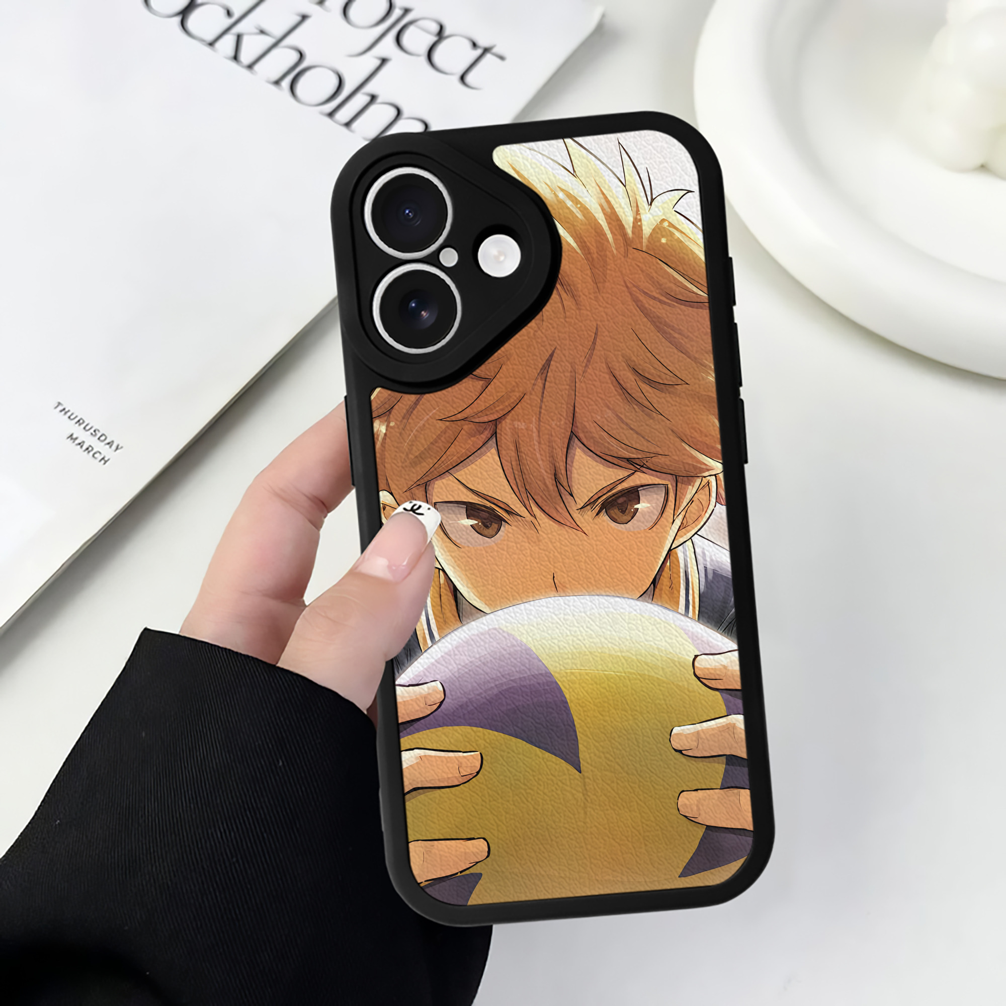 （画像用） ハイキュー!! Haikyu!! 【iPhone 16シリーズ対応】シリコンスマホケース（レザー調） 材質：シリコン